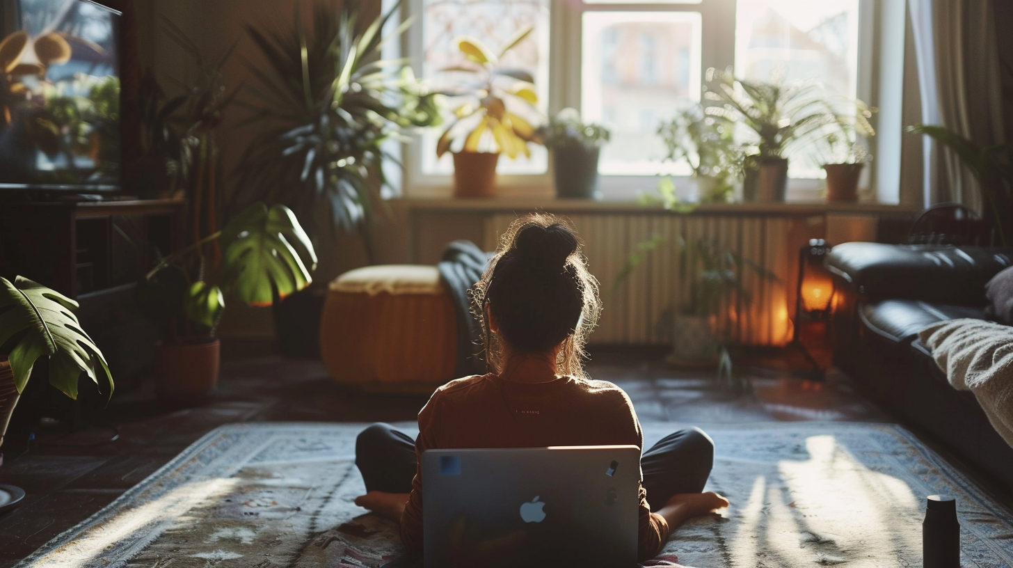 Йога на заході сонця біля води